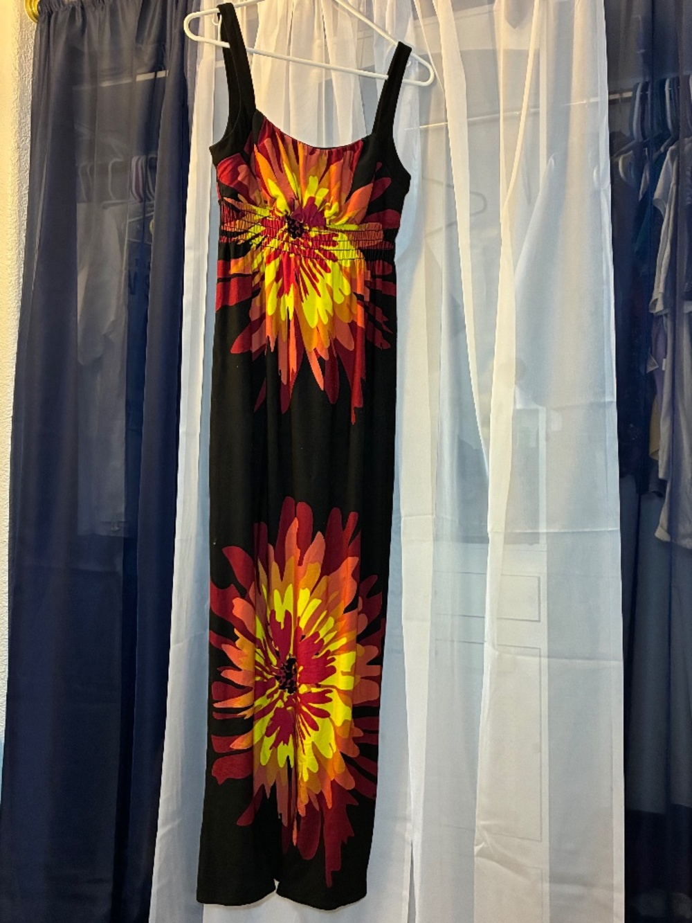 Black Multicolor Floral Maxi Dress